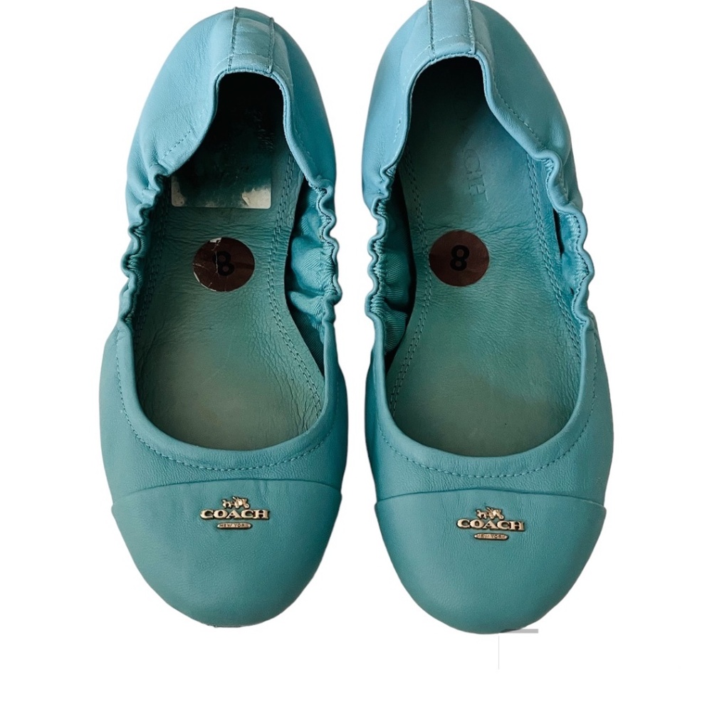 Coach Turquoise Leather Flats Ballets